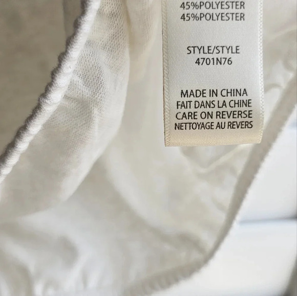 Max Studio Linen Sleevless Top Blouse Elastic Bottom Ivory size L - Picture 5 of 6